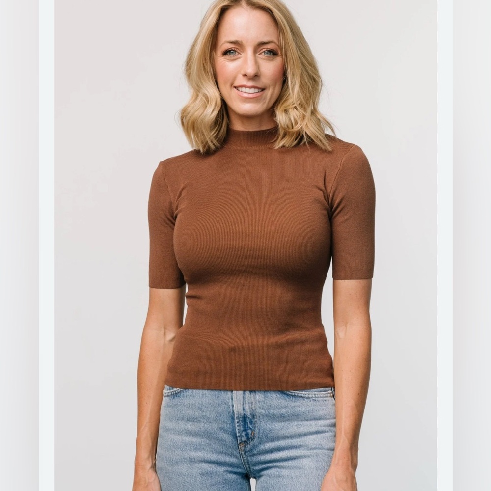 Zara Brown Short Sleeve Women's Top